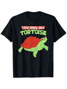 Vintage elderly Normal Tortoise Classic Men T Shirt T-Shirt, Short Sleeve T-Shirt, Funny Cool Shirt idea, 100% Cotton, Fabric Weight 180g, Graphic Tee - Noir - Voir 2