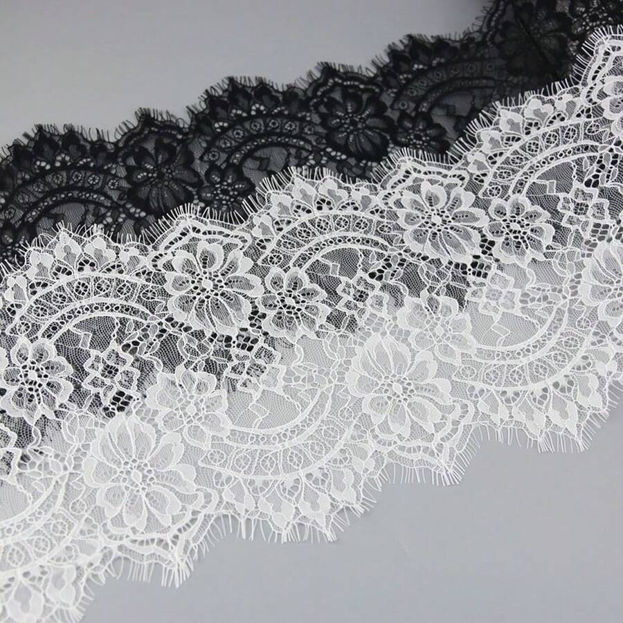 (3 Meters/Roll) Eyelash Lace Trim, Suitable For Clothing Decoration, Tabletop, Home Textiles, Wedding Decoration And DIY Craft Accessories