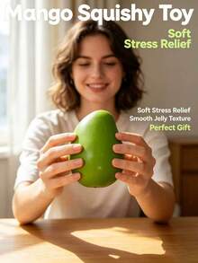 Soft Squeeze Stress Relief Toy, Summer Watermelon And Mango Squishy Toys, Slow Rebound Finger Toys, Perfect For Holiday Gifts, Fun And Cute Gifts, Birthday Gifts, Easter Gifts, Halloween Gifts, Christmas Gifts, Party Gifts - Multicolor - View 3