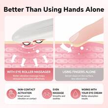 Hailicare Eye Vibration Massager, Ice Cooling Roller Electric Eye Beauty Device, Mini Electric Eye Beauty Instrument, Facial Lifting And Shaping Tool, Relieve Eye Fatigue, Fade Fine Lines, Promote Eye Essence Absorption, Portable Gift - White - View 8