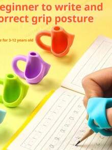 3/5/10pcs Kids Ergonomic Pencil Grip – 3-Finger Writing Trainer, Suitable For Preschool Children And Students, Corrects Writing Posture, Back To School Essential - 3-hole Pencil Grip - View 3