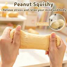 Tachimi 1pc Peanut Stress Ball, Crunchy Squeeze Toy, Soft And Chewy Peanut/Crunchy Squeeze Peanut/Children's Squeeze Peanut, Creamy Soft Touch, Stress Relief Toy, ASMR Sensory Anti-Stress Toy, Children's Birthday Gift, Holiday Gift, Peanut - Multicolor - View 9