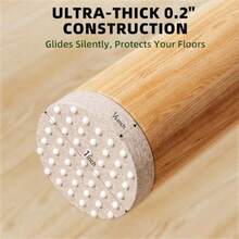60PCS Upgraded Felt Furniture Pads 1", Thickened Furniture Pads For Chair Legs, Floor Protectors For Hardwood Floors, Protecting From Nicks, Dents And Scratches Round - Beige - View 3