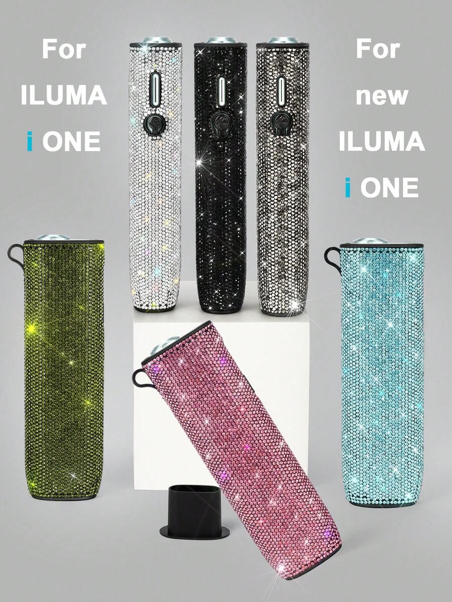 BLBLBL 1SET (1pc Protective Case + 1pc Disassembly Tool) Multi-Color Solid Color Sparkling Rhinestone 360° Artificial Diamond With Large Hanging Hole Luxury Electronic Cigarette Protective Shell FOR IQOS ILUMA I ONE/ILUMA ONE; Suitable For Daily Protection Of Your IQOS Lrma I-One, The Diamond Sparkling Features Are Even More Prominent Under Brilliant Lights And Sunlight! More High-End As A Gift