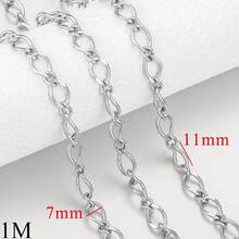 1 Meter 18K Gold-Plated Stainless Steel Multi Style Paper Clips, Oval Flat Chains, Large Thick Chains, Necklaces, Bracelets, DIY Jewelry Accessories - Chain - View 8