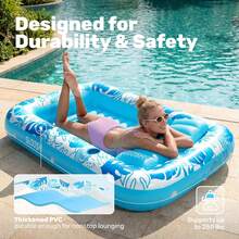 Inflatable Pool Lounge Chair, Sunbathing Lounger, Adult Pool Float, Floating Sunbed For Outdoor Pool, Lake, River And Ocean Fun; Pool Party Supplies, Summer Inflatable Swim Ring - A - View 8