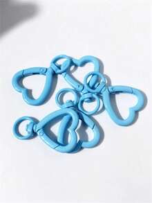 5/10/30/60pcs Colorful Rotating Heart-Shaped Lobster Clasp Key Rings Spring Connectors, Suitable For Bags, Dog Leashes, DIY Jewelry Making Accessories - Heart Keychain - View 11