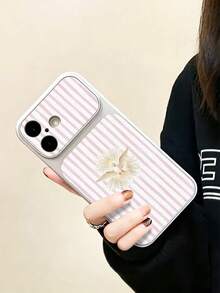 Compatible con IPhone17/IPhone17Pro Max/IPhone17pro/16/15/14/13/14/12/11 Series, 1 pieza Funda de teléfono de cuero PU con textura suave, textura premium, pintura metálica, anti-caída, cobertura completa, botones clásicos, patrón de rayas & paloma, personalizada y de moda, adecuada como regalo de cumpleaños, regalo festivo para amigos, familia, parejas, usted mismo - Multicolor - Ver 2
