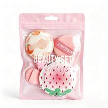5pcs Makeup Sponge Set, Includes Cloud-Shaped Cartoon Powder Puff, Mini Makeup Sponge, Finger Cushion Powder Puff And Portable Fruit Makeup Powder Puff, Dual-Use Dry And Wet Multi-Function Makeup Tools, Suitable For Beginners And Students, Ideal Gift Choice - Multicolor - View 8