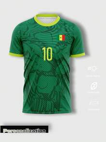 Senegal Away Customized Soccer Jersey - Personalized Football Shirt With Custom Number And Name, Professional Training Athletic Wear, Breathable Quick-Dry Team Uniform, Senegal Sports Soccer Kit - Green - View 2