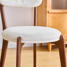 2 Person Dining Chair Set, Medieval Modern Style, Linen White - White - View 10