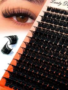 14 Rows 160D Fluffy Cluster False Eyelashes, Dense Cluster Eyelash Extensions, Individual False Eyelashes, Faux Mink Eyelash Clusters, D Curl, Multiple Lengths, Dramatic Eyelash Extensions, Soft Lightweight Comfortable, Reusable, Individual False Eyelashes - D - View 2