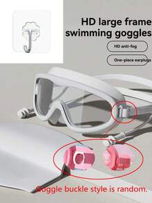 4PCS Fog-Proof & High-Definition Swimming Goggles With Ear Plugs, Adult Swimming Goggles, Big Frame Design, Waterproof & Anti-Fog, Clear, Unisex, Beach Essentials, Beach Accessories, Back To School - Multicolor - View 8