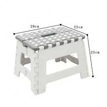 Taburete Plegable de Plástico : Resistente y Compacto | Taburete Fácil de Almacenar (Tres colores): Ideal para Hogar y Viajes | Taburete Plegable Antideslizante: Soporte Estable para Uso Diario - blanco-gris - Ver 2
