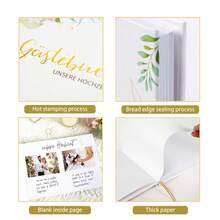 Luxury Guest Book For Wedding, Hardcover Sign-In Memory Book, Perfect Keepsake For Bridal Shower, Birthday, Party Decoration - Gäste BUCH (German Guestbook) - View 4