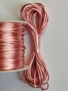 Silk Thread Satin Cord 2mm - 5 Meters Various Colors - Pink Nude - View 1