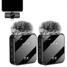 Micrófono de solapa inalámbrico compatible con iPhone & TypeC 2.4G de ultra baja latencia con reducción de ruido de un solo botón, micrófono de condensador portátil mini con múltiples modos de audio para podcasting, grabación de video, vlog, enseñanza, esencial para el regreso a la escuela, capacidad de batería 230 mAh - Negro - Ver 19