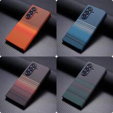 1pc Multi-Color Kevlar Magnetic Carbon Fiber Texture Integrated Hinge Gradient Layer Luxury High-End Water Transfer Matte Leather Texture PC Dual-Side Protective Case For Samsung Galaxy Z Fold 8/Z Fold 8 Ultra/Z Fold 7/Z Fold 6/Z Fold 5/Z Fold 4 - Multicolor - View 4