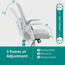 Tall Drafting Office Chair With Adjustable Foot Ring, 23"-28.9" Counter Height Swivel Chair, Ergonomic Lumbar Support 120° Reclining Tall Desk Chair With Armrest, 275LBS Heavy Duty Nylon Base For Standing Desk Home Office - Grey - View 4