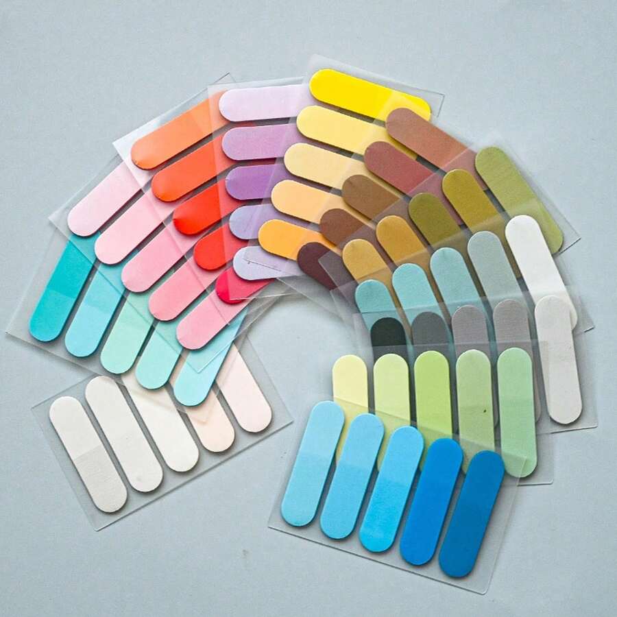 100sheets Transparent Sticky Notes Self-Adhesive Bookmarks Annotation Reading Book Transparent Labels Cute Stationery Back To School Must Have - one-size - View 1