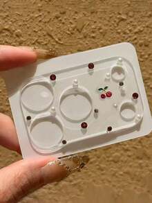 Luxury Shiny Rhinestone Cherry Clear Camera Film Protector, For IPhone 17 Pro Max 17 Pro, Transparent Hard Glass Feel Film Cover Accessory, Suitable For Girls - Pearl Red Cherry - View 4