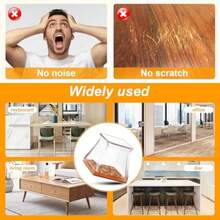 24 Pack Square Chair Leg Floor Protectors For Hardwood Floors, Silicone Felt Covers Pads Caps, Protect Wood Furniture Feet Floors Noise Reduce And Scratch Square Large - Clear24pack - View 6