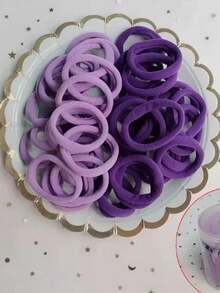 50/10pcs Minimalist Women's High Elasticity Basic Hair Ties Suitable For Daily Use - Multicolor - View 3