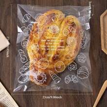50 peças/100 peças Sacos Autoadesivos Transparentes para Torrada Fatiada, Rosquinha, Bagel e Pães Pequenos, Sacos Autosselantes para Assar - Transparente - Visão 5