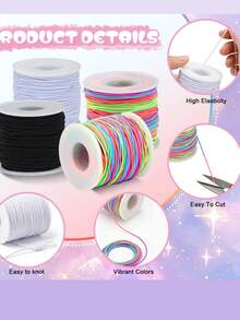 Bracelet String 1/2/3Pcs 164Feet Elastic String For Bracelet DIY Crafts, 1mm Stretchy Cord For Jewelry Making Sewing Necklace Beading - 1mm Elastic Cord - View 4