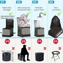 1pc Camping Folding Toilet, Compact Foldable Waste Bucket With Safety Lid, Odor-Proof And Leak-Proof Design, Suitable For Adults, RV Travel, Portable Outdoor Emergency Sanitation - Multicolor - View 4