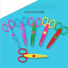 2/4/6pcs Lace Wavy Pattern Craft Scissors, Colorful Scissors Suitable For Office, Teenagers, Daily Cutting, Paper Craft, Multi-Functional Scissors, And Harmless To Hands, Round Tip Craft Shears - Multicolor - View 8