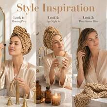 1pc Multi-Purpose Super Absorbent Leopard Print Hair Drying Cap, Made Of Soft Coral Fleece Material, Quick Drying, Suitable For Normal And Curly Hair, Soft Quick Drying Cap, Bath Cap, Absorbent Cap, Dry Hair, Bath Accessory - Multicolor - View 10