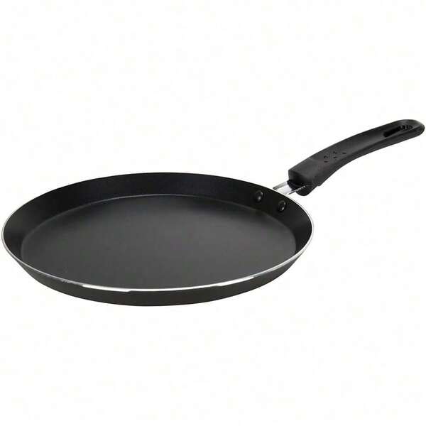 Schwarze Antihaft-Crêpe-Pfanne aus Aluminium, mit ergonomischem Griff, für alle Kochstellen