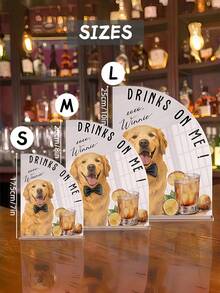 Custom Acrylic Cat/Dog Portrait "My Treat" Tag, Pet Lover And Wedding Gift, Suitable For Party And Bar Decor, Wedding Favors - Multicolor - View 11