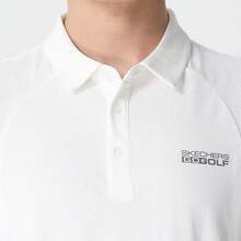 Skechers Camiseta polo de manga corta para hombre, serie de golf, con cuello tipo polo, diseño raglán, tejido de malla y secado rápido - Blanco - Ver 4