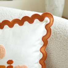 LCUHPCL 1pc Halloween Thanksgiving Ruffle Edge Letter 3D Plush Towel Hello Pumpkin Embroidered Pillowcase, Suitable For Bedroom, Living Room, Sofa, Daily Use, Party And Various Occasions - White - View 7