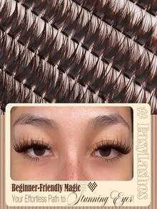 180簇 LU Curl 棕色假睫毛簇 蓬鬆自然妝感 10-16mm LUD型 捲翹卡通感纖維假睫毛簇 - D - 查看 7