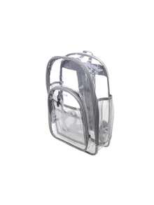 Mochila transparente de gran capacidad, mochila escolar impermeable para uso diario de estudiantes, bolsa transparente - Negro - Ver 9