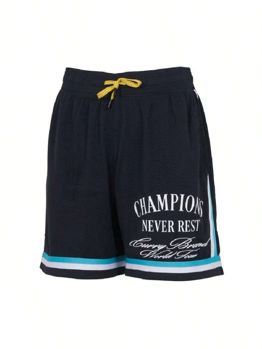 Under Armour Men's Sports Shorts Basic Shorts 2026 Summer New Fitness Training - Black/White/Blue - View 1