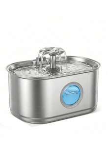 3.2L/108Oz Quiet Cat Water Fountain, Stainless Steel Automatic Pet Water Dispenser With Visible Window, Provides Pure And Fresh Water For Pets, Indoor Multi-Pet Water Fountain, USB Powered, Adapter Not Included, Replacement Filter Cartridges Available Separately - Multicolor - View 12