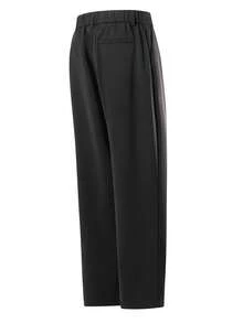 Men's Old Money Style Pleated Loose Straight Leg Wide Leg Casual Pants, Business Casual Pleated Wide Leg Long Pants - Black - View 6