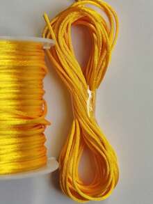 Silk Thread Satin Cord 1mm - 5 Meters Various Colors - Yellow - View 1