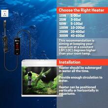 AquaMiracle - Calentador de acuario pequeño de 15 W, calentador de peces, calentador de tortugas, súper mini calentador de acuario, protección de funcionamiento en seco/sobrecalentamiento y función de - Multicolor - Ver 7