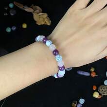 8mm Amethyst, White Turquoise, Rose Quartz Multi-Gemstone Bracelet, Calming And Soothing For Mind And Emotions, Perfect Gift For Birthdays, Holidays, Anniversaries, Exquisite Niche Gift For Friends And Family - Multicolor - View 3