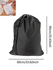 Large Capacity Drawstring Laundry Bag (Washing Machine Print) - Heavy Duty Durable, Suitable For Travel, Beach Bag, Camping, Portable Lightweight, Fashionable And Durable - Multicolor - View 8