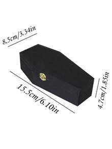 Custom Black Coffin-Shaped Storage Container With A Lid,Featuring A Bohemian Astrology Rose Design,Suitable For Gothic Wedding Ring Storage And Jewelry Organization,Jewelry Boxes Birthday Party Gift,Christmas Gift Packaging,Halloween Gift Box - Multicolor - View 5