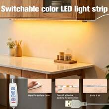 3.28FT-65.6FT Dimmable LED Strip Lights, 3 Color Modes, USB Powered, Cuttable Flexible Light Strip For Bedroom, Kitchen, TV Backlight, Cabinet And Home Decor - 3 Color Temperatures - View 12
