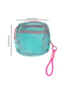 2pcs Multi-Colored Mesh Travel Storage Bags With Random Colors, Transparent Mesh, Large Capacity For Storing Toiletries, Very Suitable For Swimming An - Multicolor - View 5