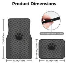 2pcs/4pcs Luxury Black Gray Paw Print Pattern Car Floor Mat Set, Absorbent And Non-Slip, Washable, Fashionable Car Interior Protection, Van, SUV, All Seasons, Neutral V Gift, Material - A - View 3