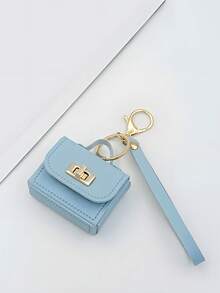 1pc PU Leather Mini Bag Keychain - Fashion Coin Purse With Gold Hardware, Compact Design, Suitable For Keys And Coins, Women's Keychain Bag Accessory - Multicolor - View 14